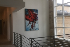 Boulder home art in stairwell