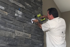 drilling pilot hole in stone